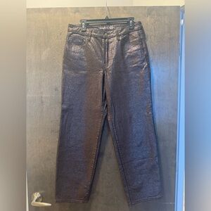 Old Navy Metallic Black & Bronze Pants